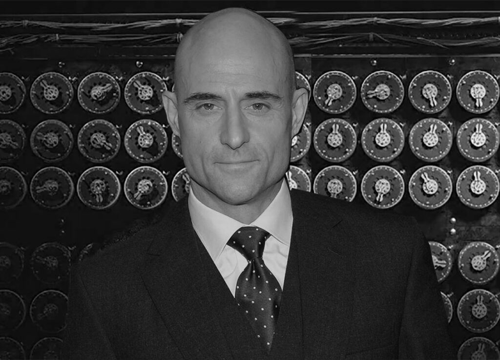 Mark Strong in a suit, as Lex Luthor